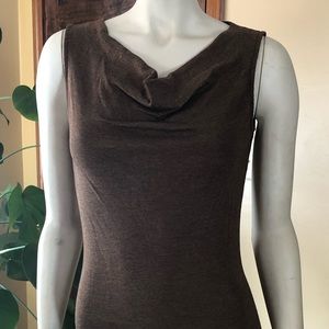 Michael Stars stretch top chocolate brown metallic